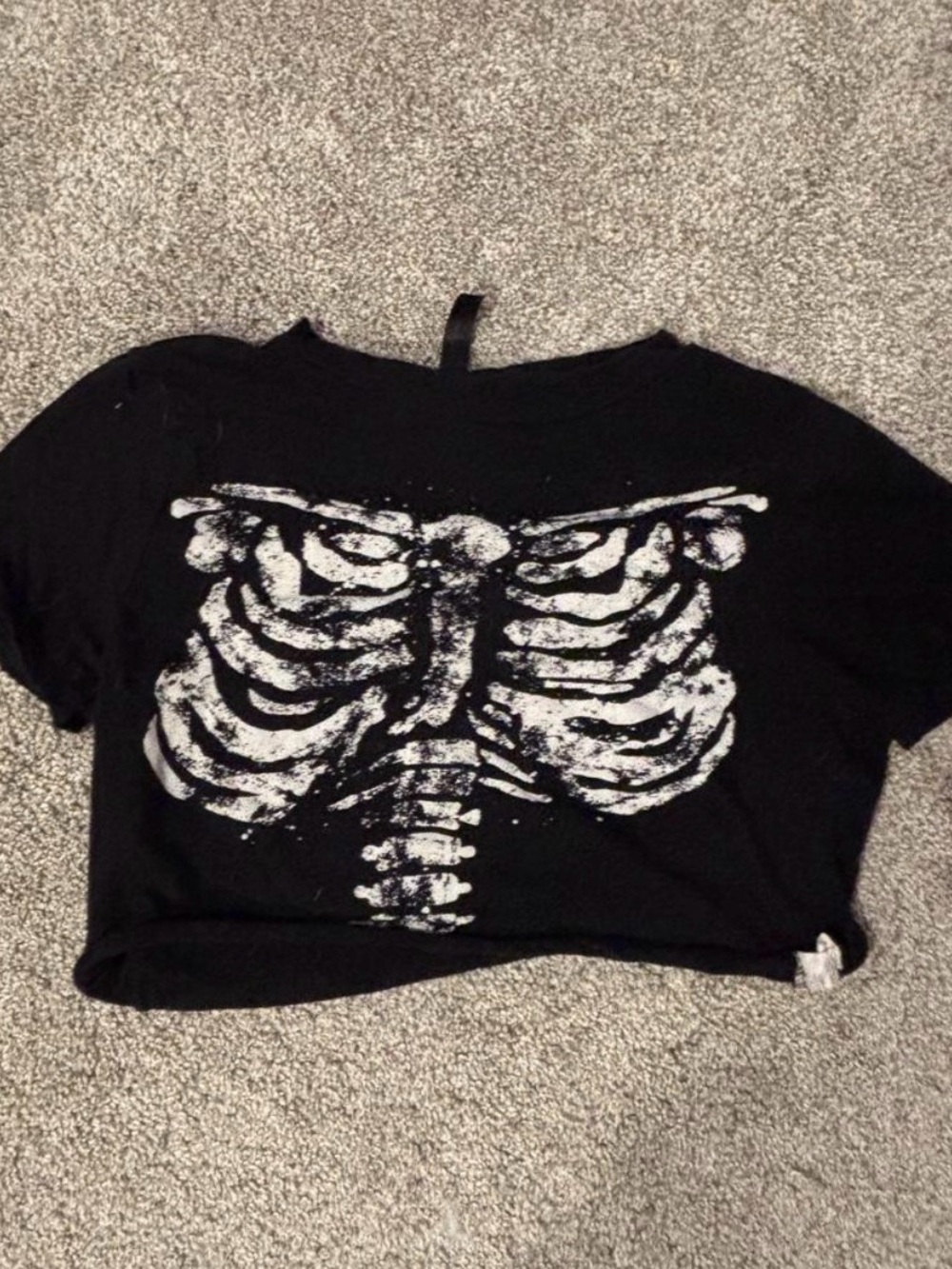 Black Skeleton Graphic Crop Top